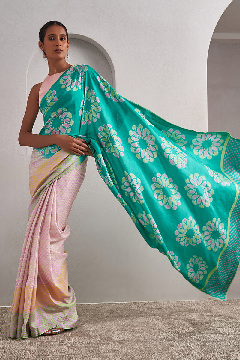 Rekha Mulberry Silk Hand blockprinted saree