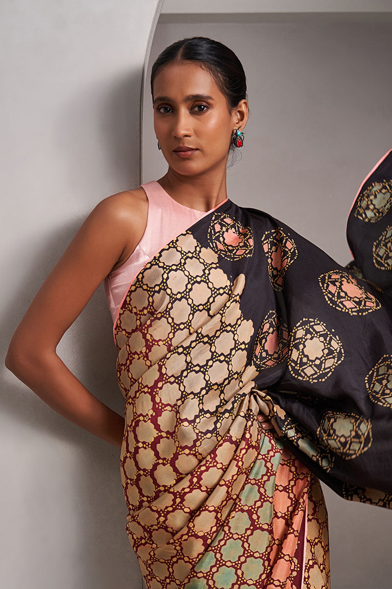 Madhuri Mulberry Silk Hand blockprinted saree
