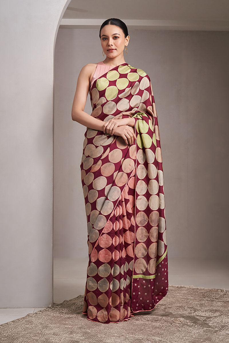 Sudha Mulberry silk Hand block printed saree