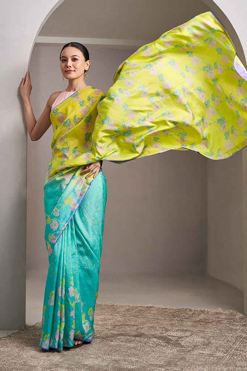 Rewati Mulberry Silk Hand blockprinted saree