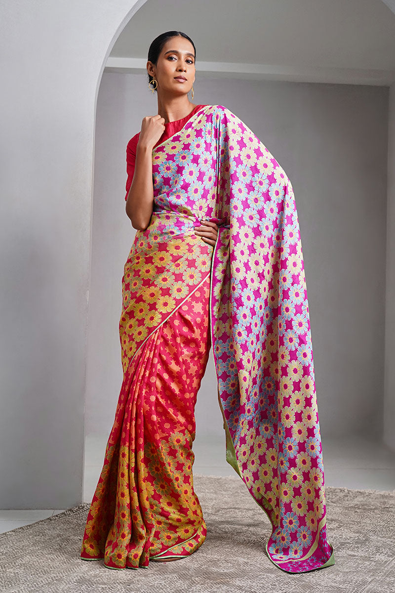 Anjali Mulberry Silk Hand blockprinted saree
