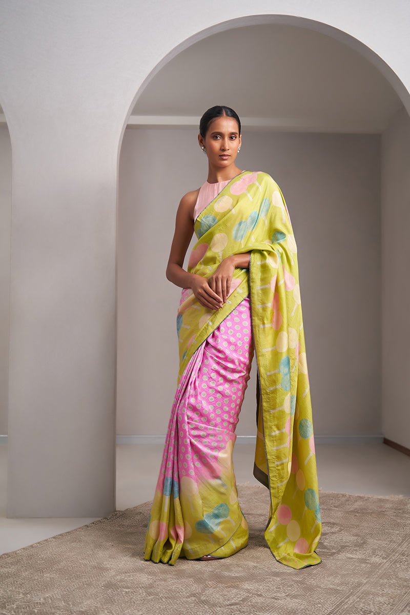 Madhu Mulberry Silk Hand blockprinted saree