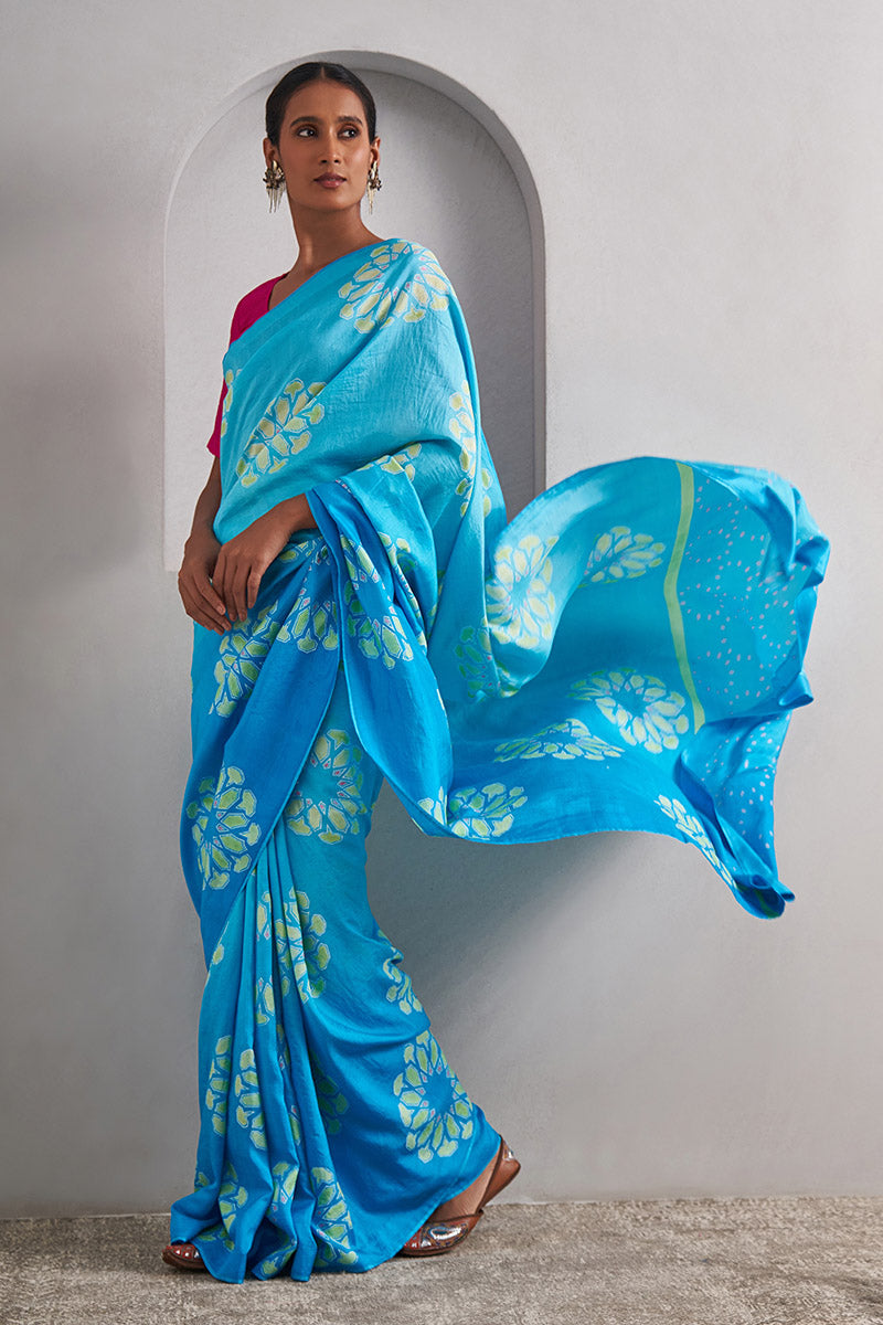 Deepti Mulberry Silk Hand blockprinted saree