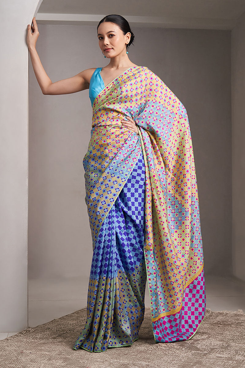 Aarti Mulberry Silk Hand blockprinted saree
