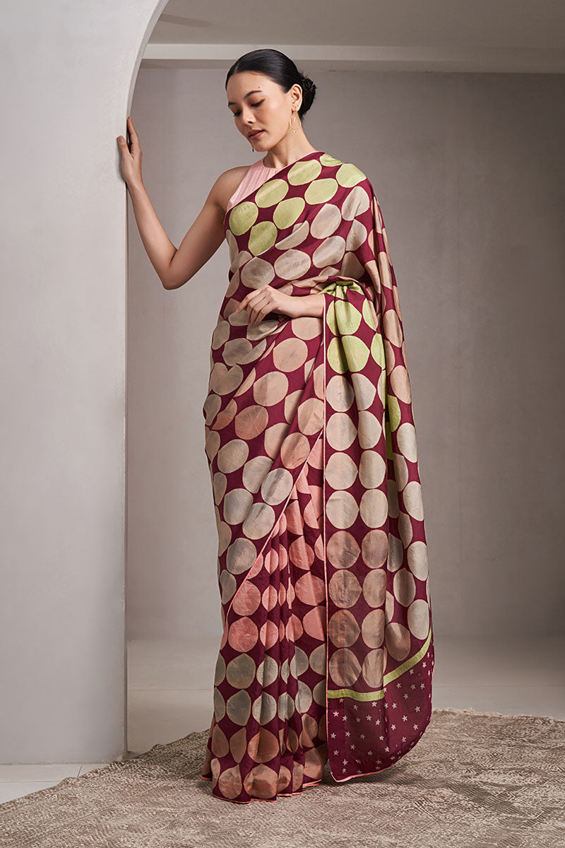Sudha Mulberry silk Hand block printed saree