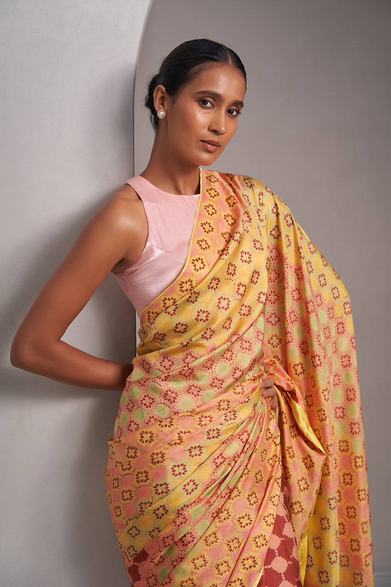 Vidya Mulberry Silk Hand blockprinted saree