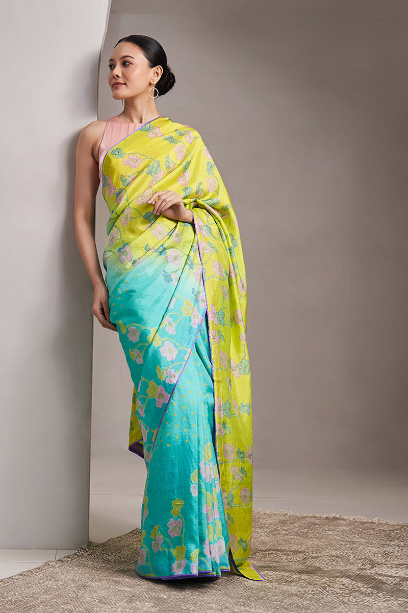 Rewati Mulberry Silk Hand blockprinted saree