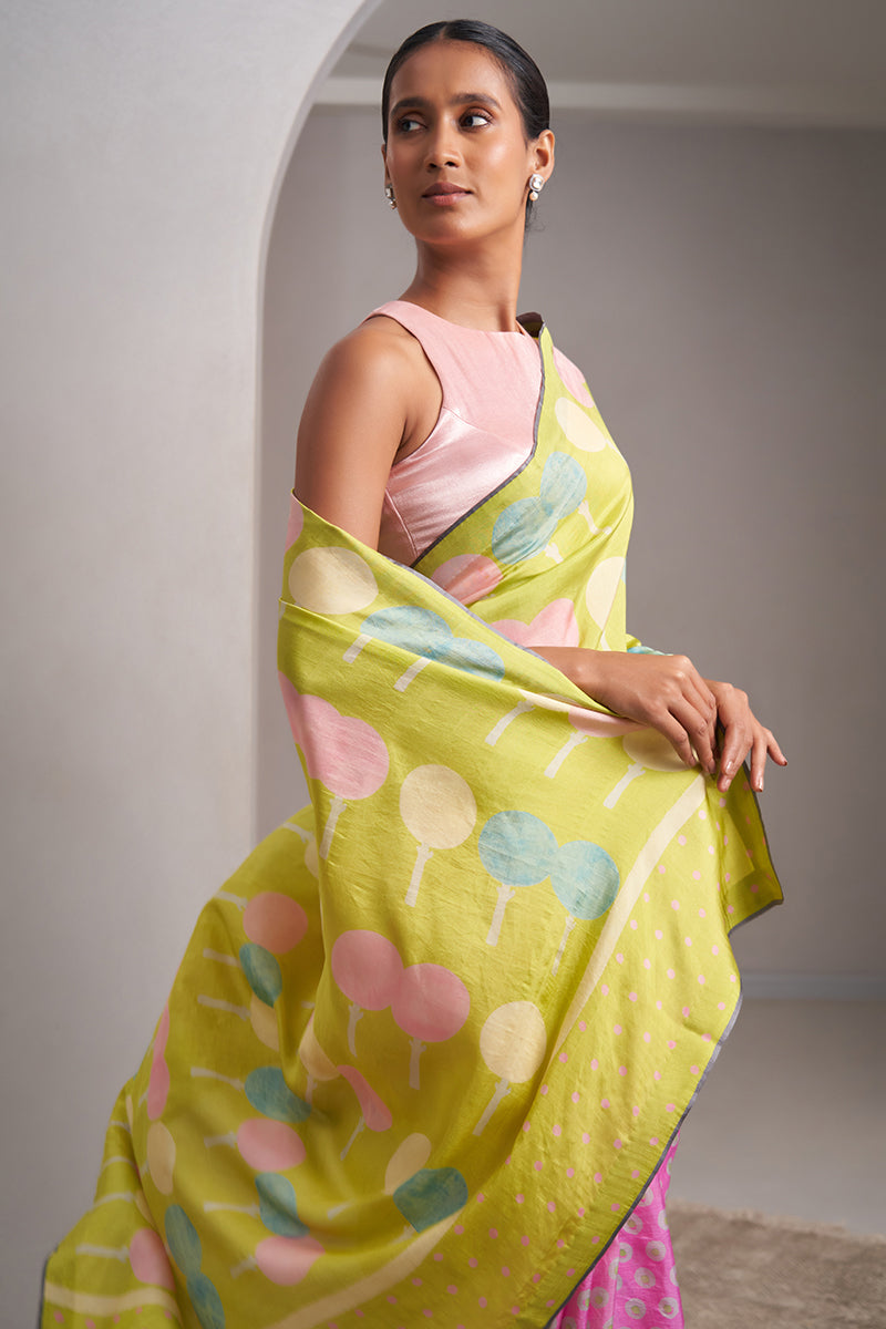 Madhu Mulberry Silk Hand blockprinted saree