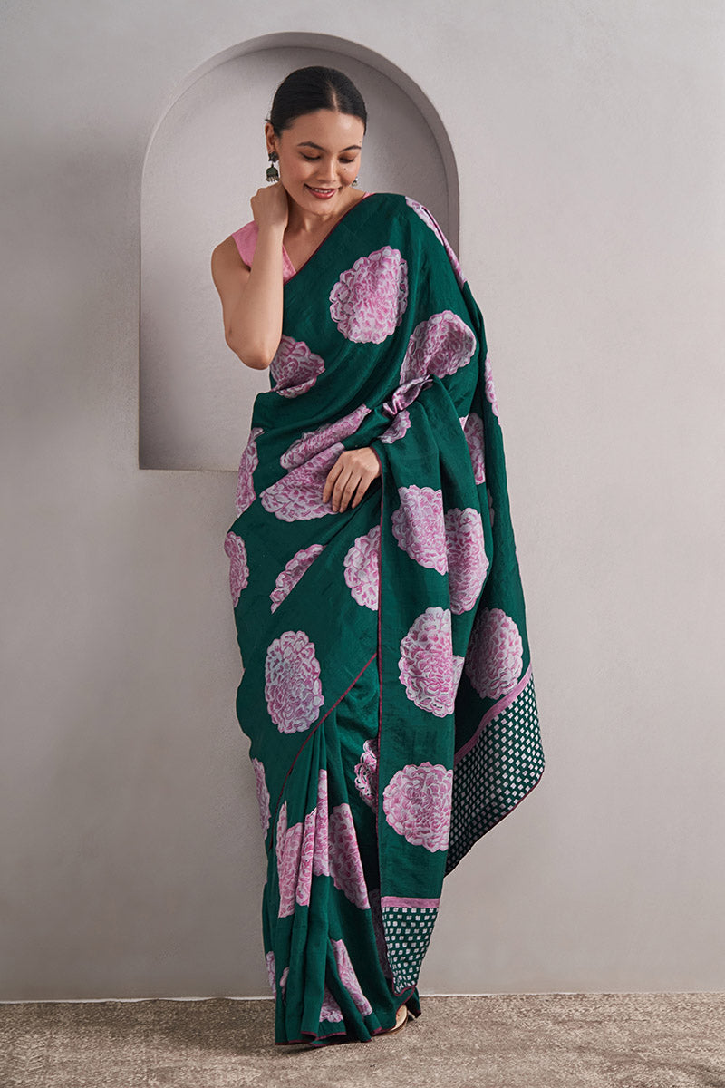 Meera Mulberry Silk Hand blockprinted saree