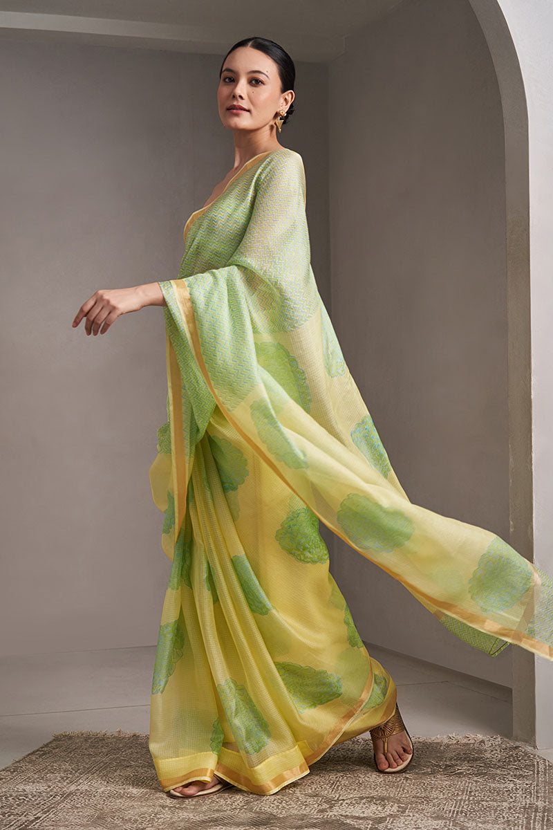 Chandni Hand Blockprinted Kota silk Saree