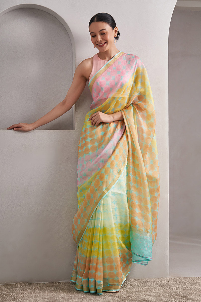 Bela Hand Blockprinted Kota silk Saree