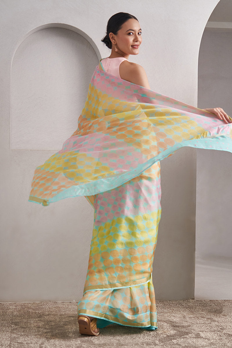 Bela Hand Blockprinted Kota silk Saree