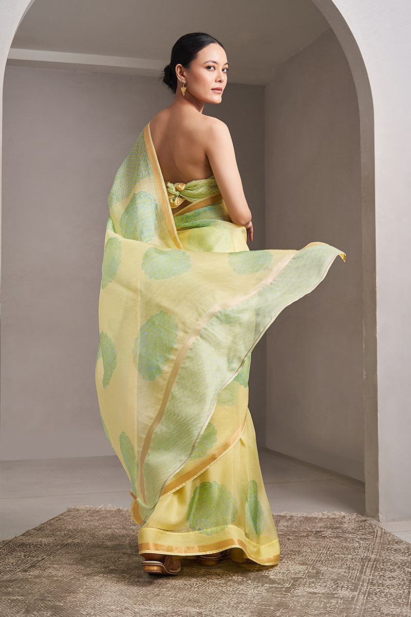 Chandni Hand Blockprinted Kota silk Saree