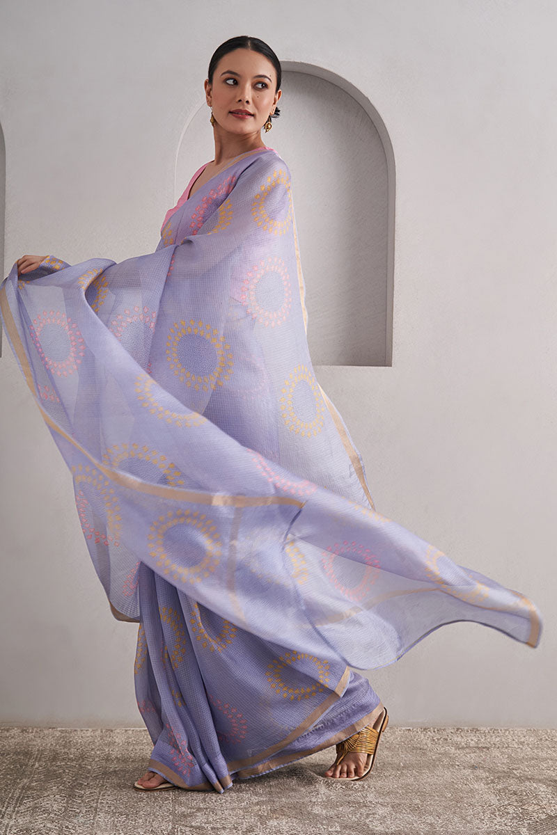 Juhi Hand Blockprinted Kota silk Saree