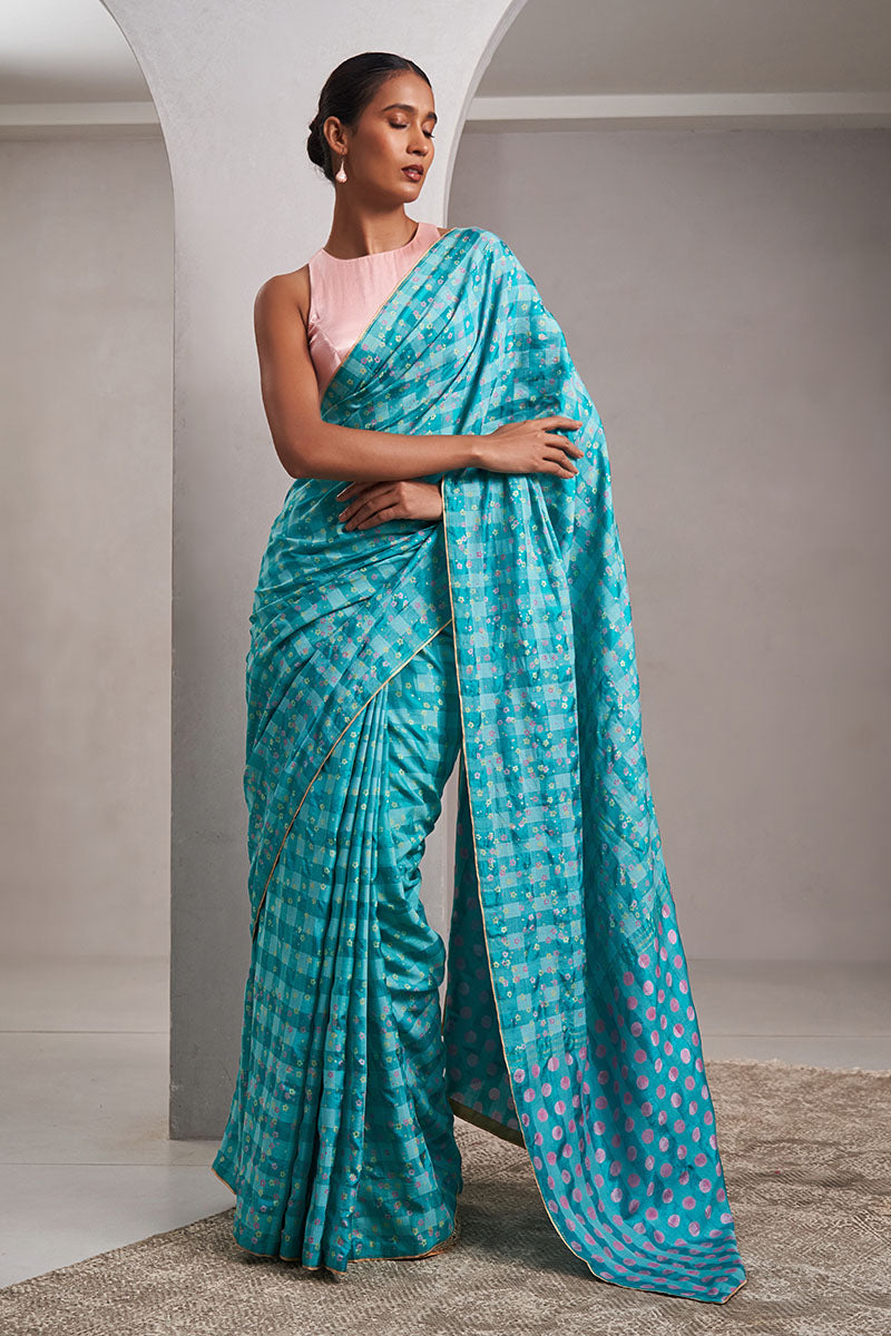 Zeenat Handloom Cotton Silk Hand Blockprinted Saree