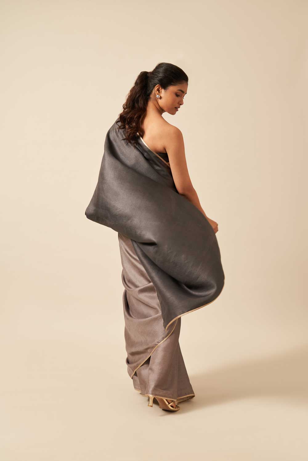 Tarabai kashish_kala Handloom Tussar Silk Flip Pallu Saree