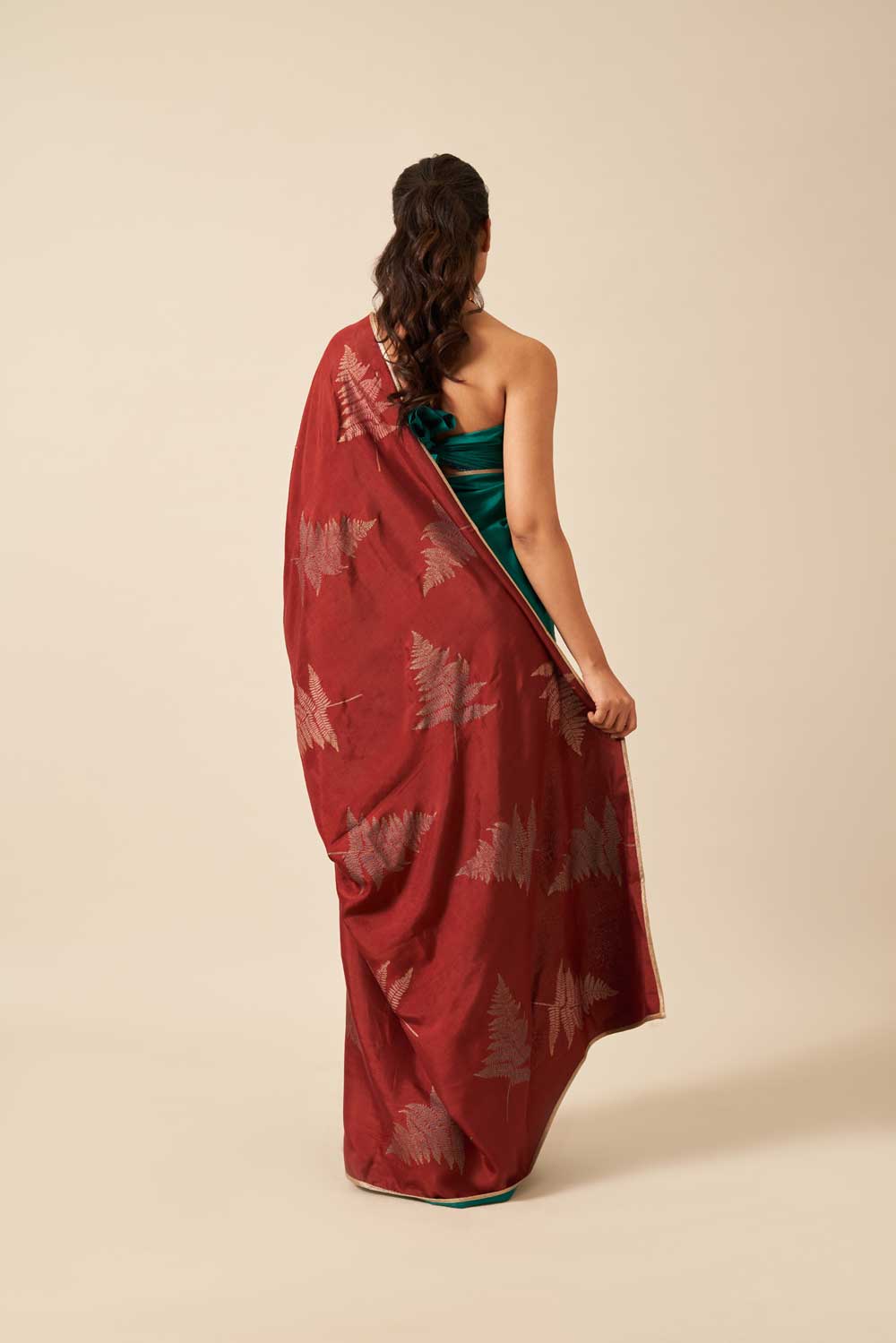 Avanti Green Maroon Mulberry Silk Flip Pallu Saree