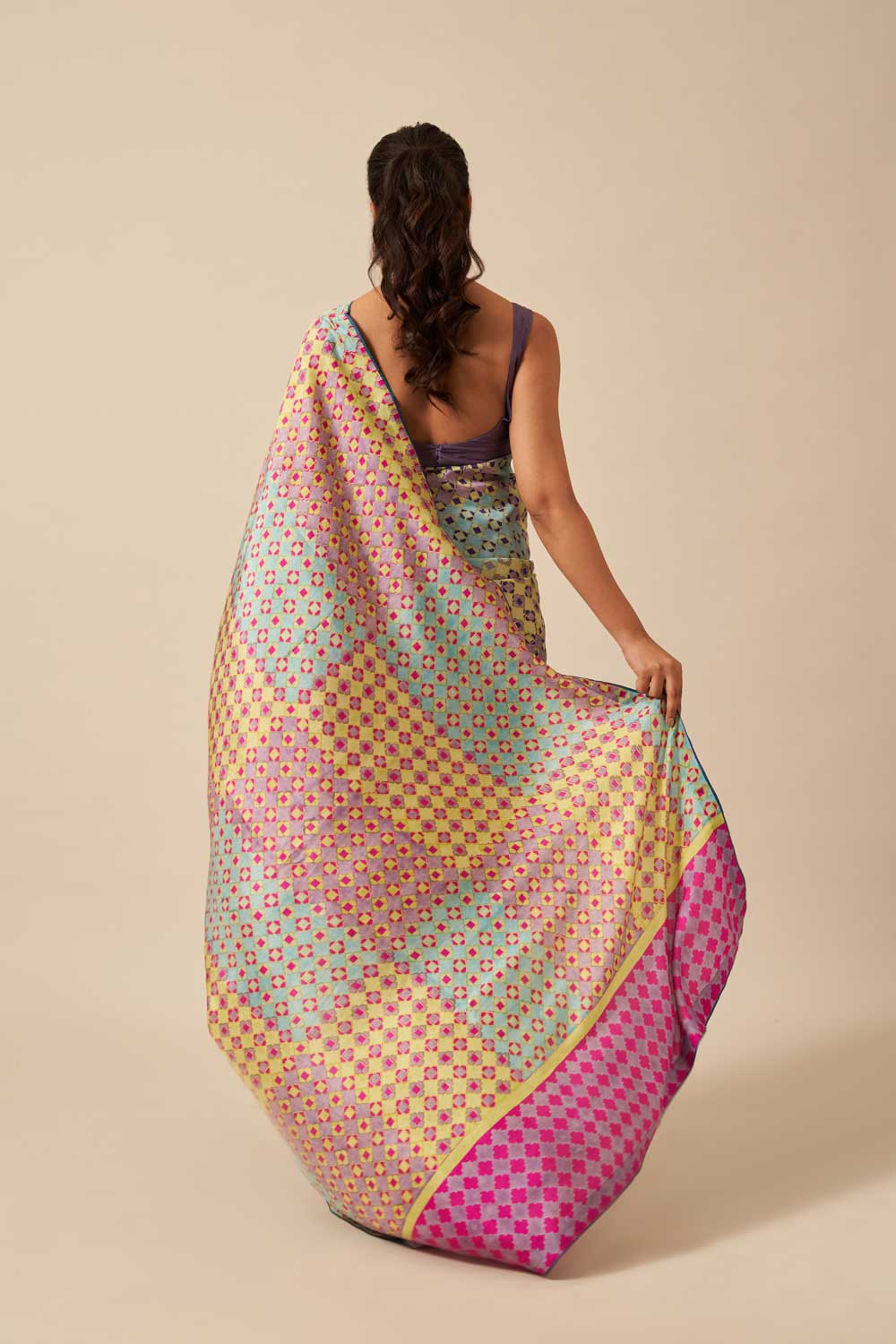 Vidya Mulberry Silk Hand blockprinted saree