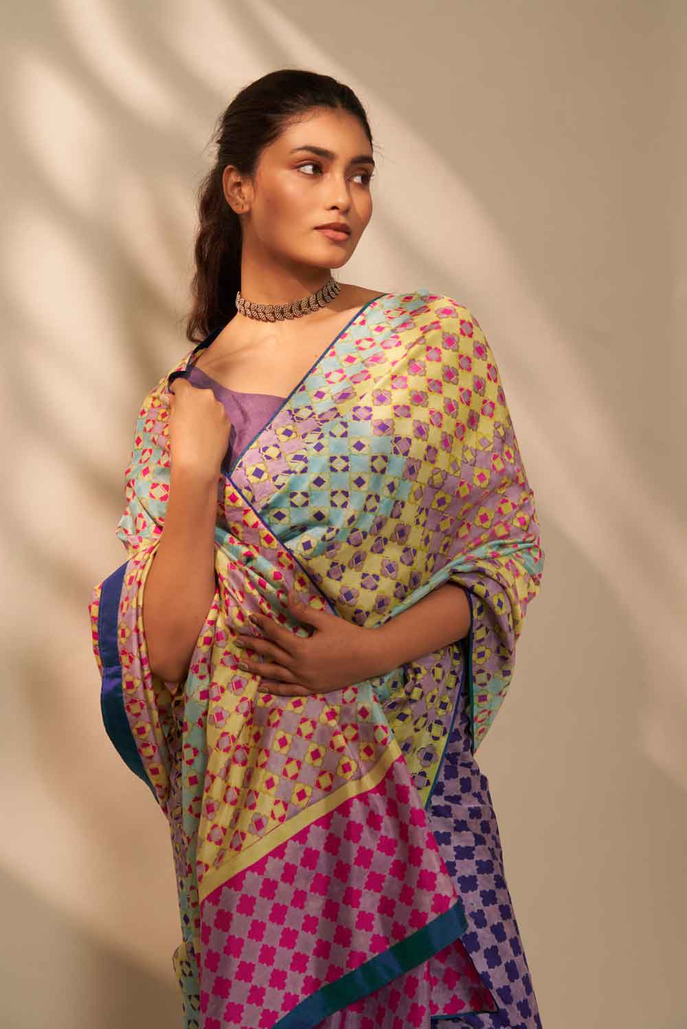 Vidya Mulberry Silk Hand Block Printed Saree