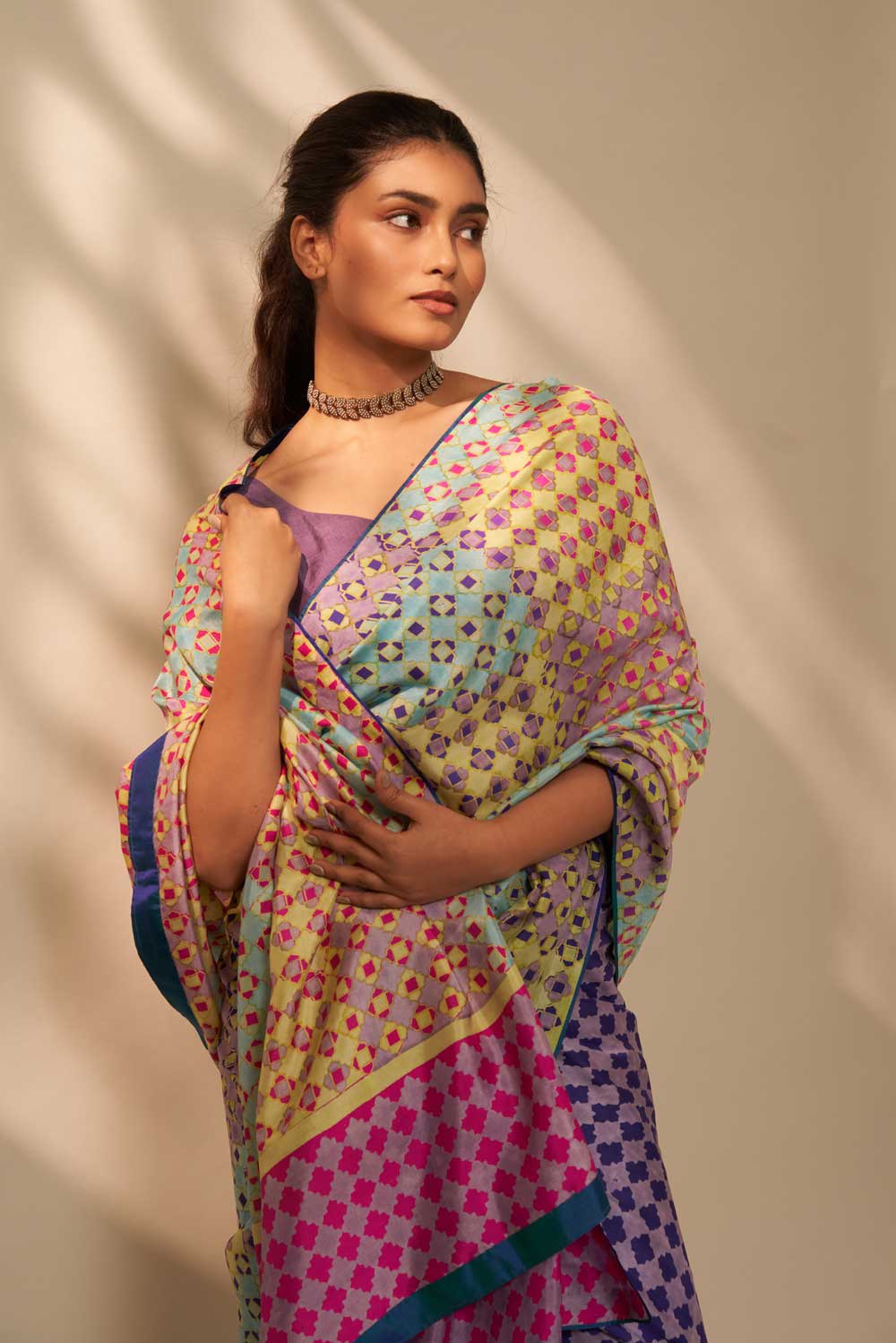Vidya Mulberry Silk Hand blockprinted saree