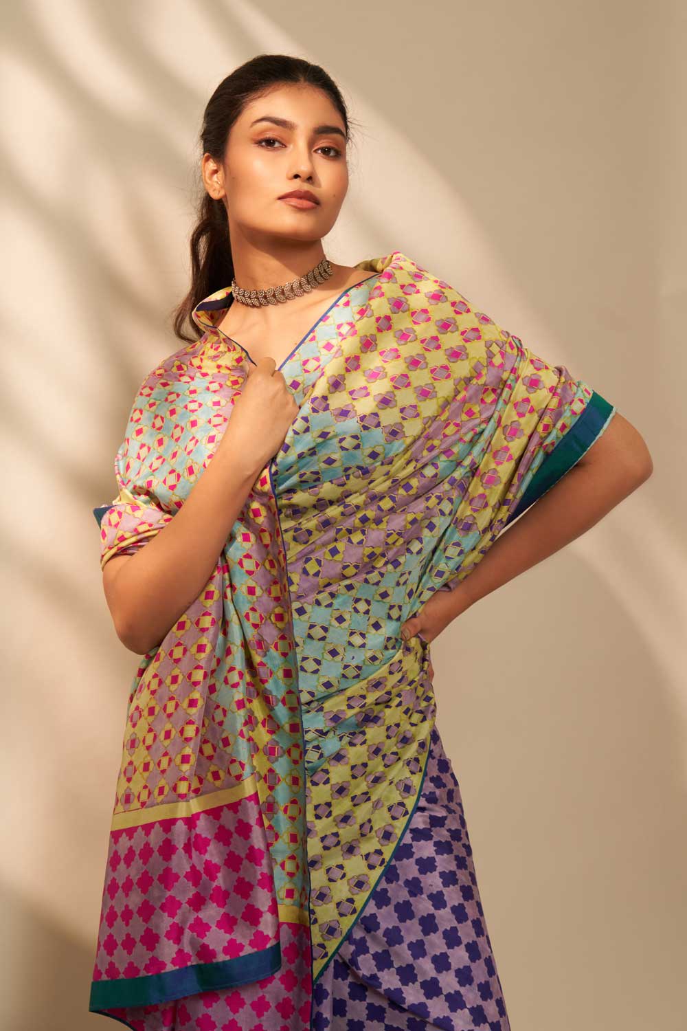 Vidya Mulberry Silk Hand blockprinted saree