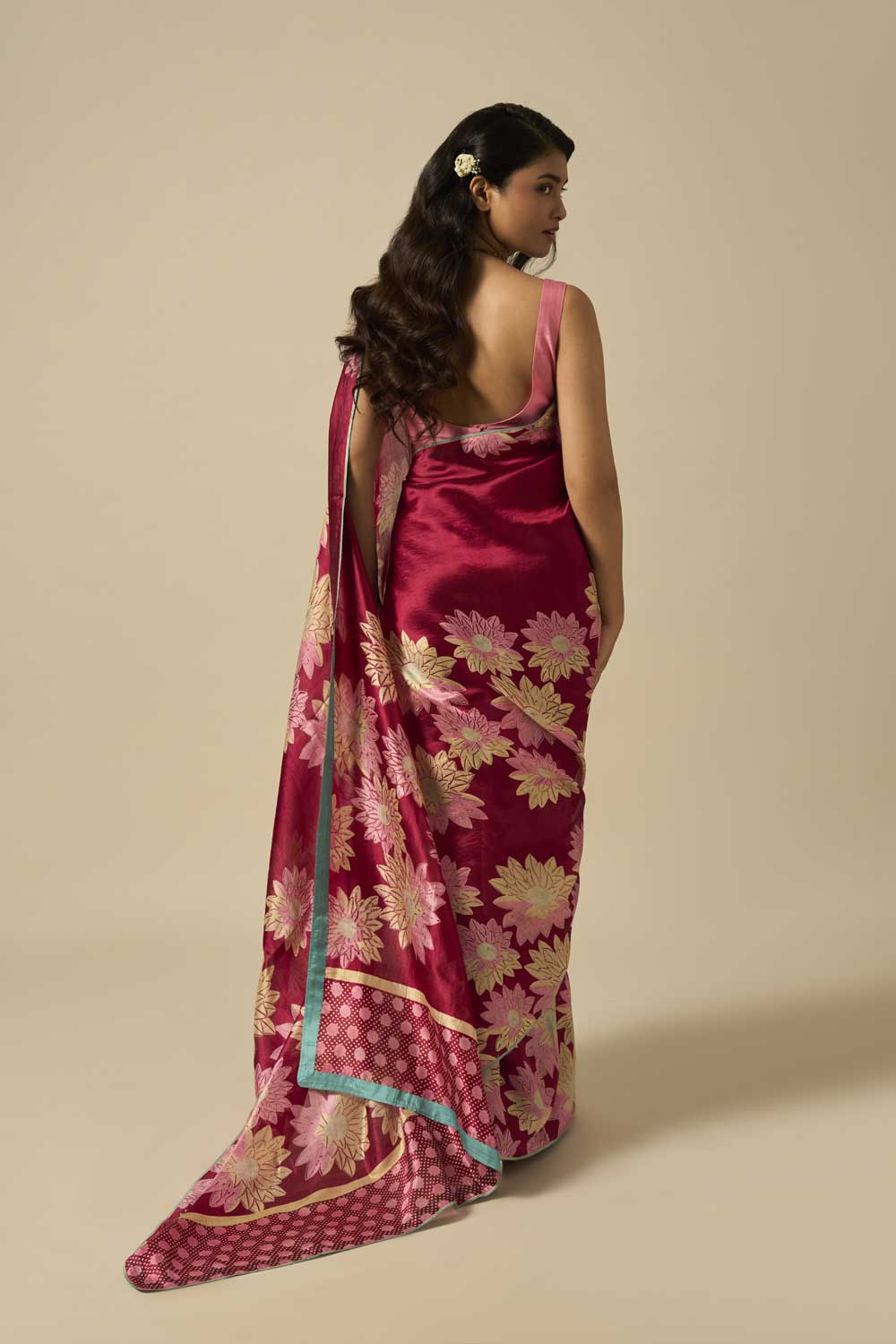 AABHA WINE MUSHROO SILK SAREE