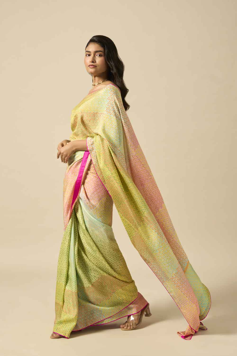 Tilottama Mulberry Silk Hand Block Printed Saree