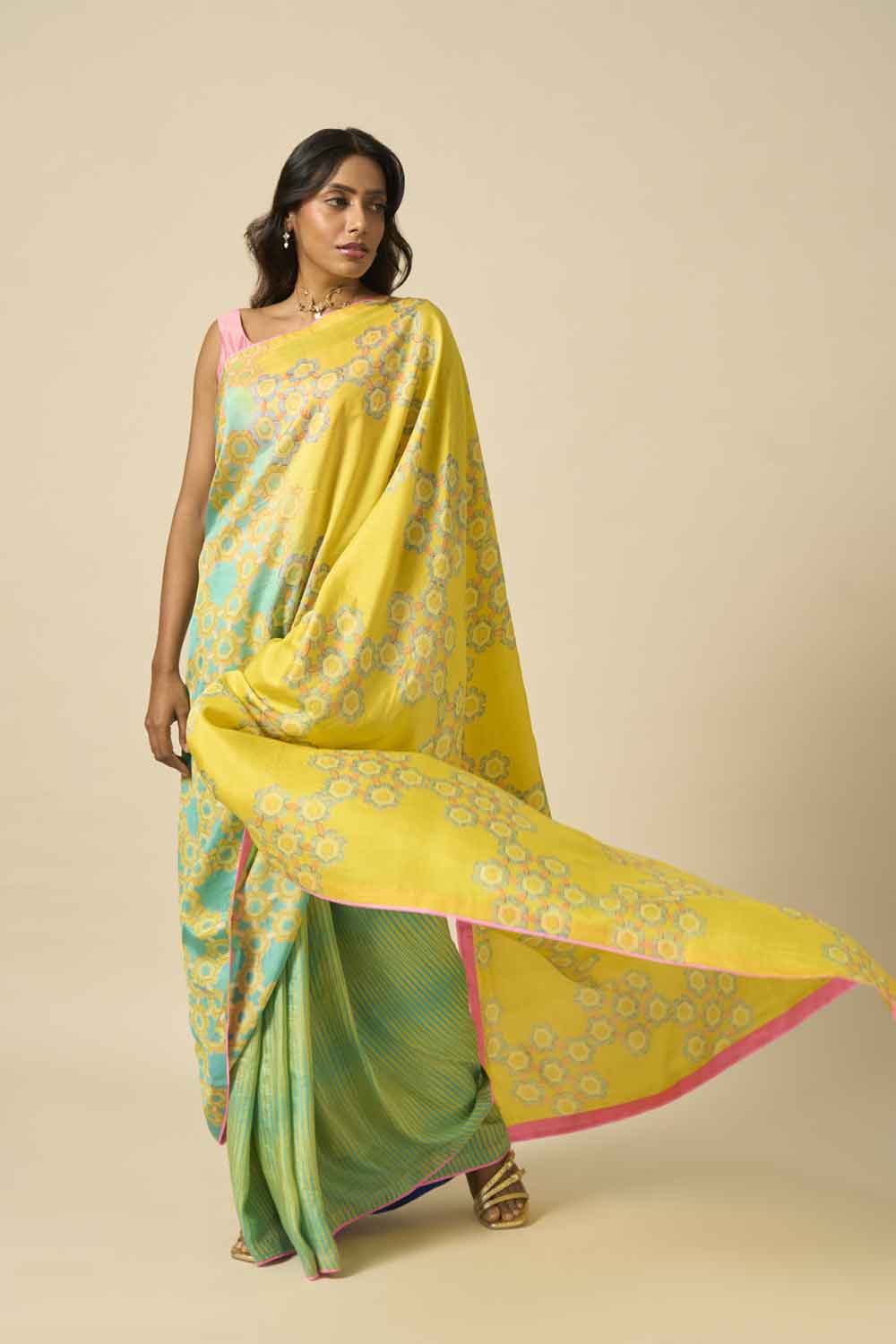 Karishma Mulberry Silk Hand Bblock Printed Saree
