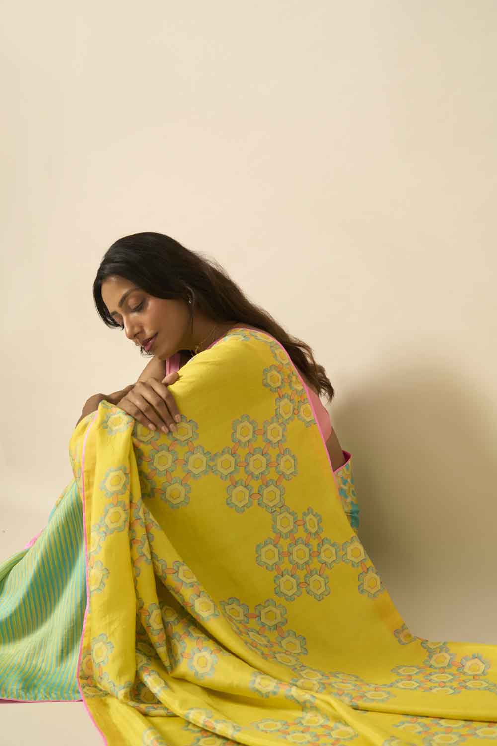 Karishma Mulberry Silk Hand Bblock Printed Saree