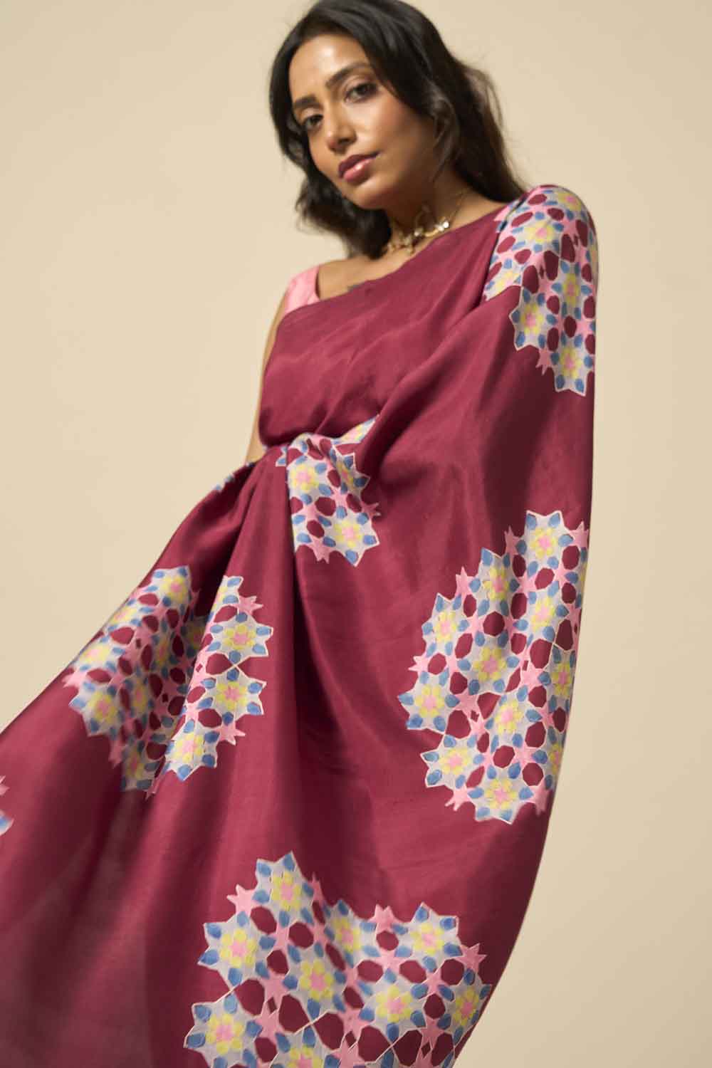 Kalpana Mulberry Silk Hand Block Printed Saree