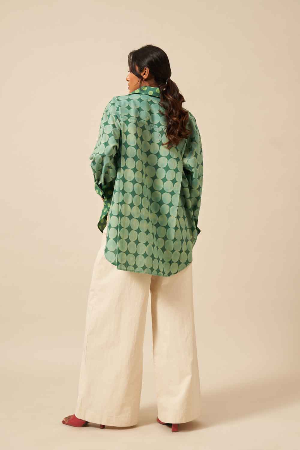Meha Green cotton Hand Blockprinted shirt