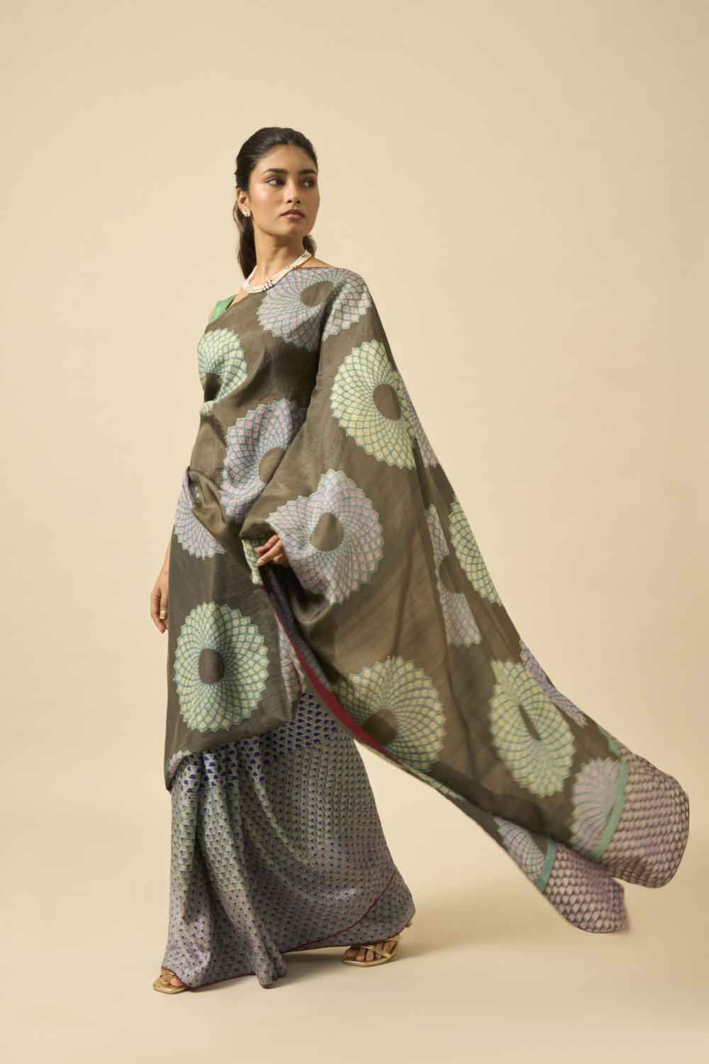 Bhavani Mulberry Silk Hand Block Printed Saree