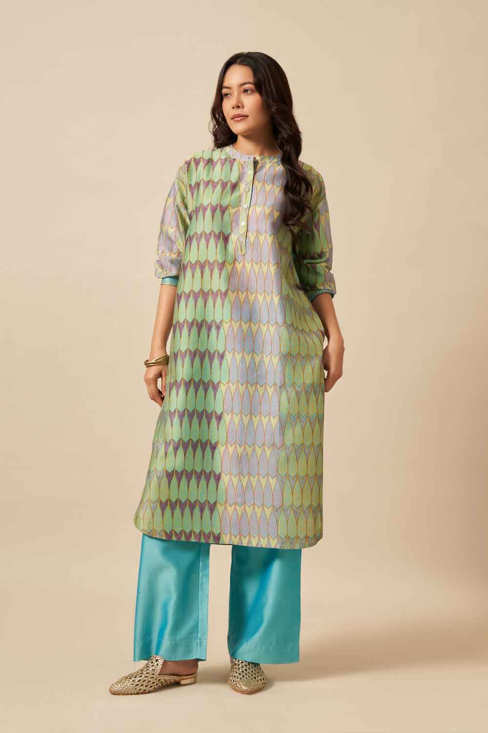 Neha Turq chanderi hand blockprinted Co-ord set