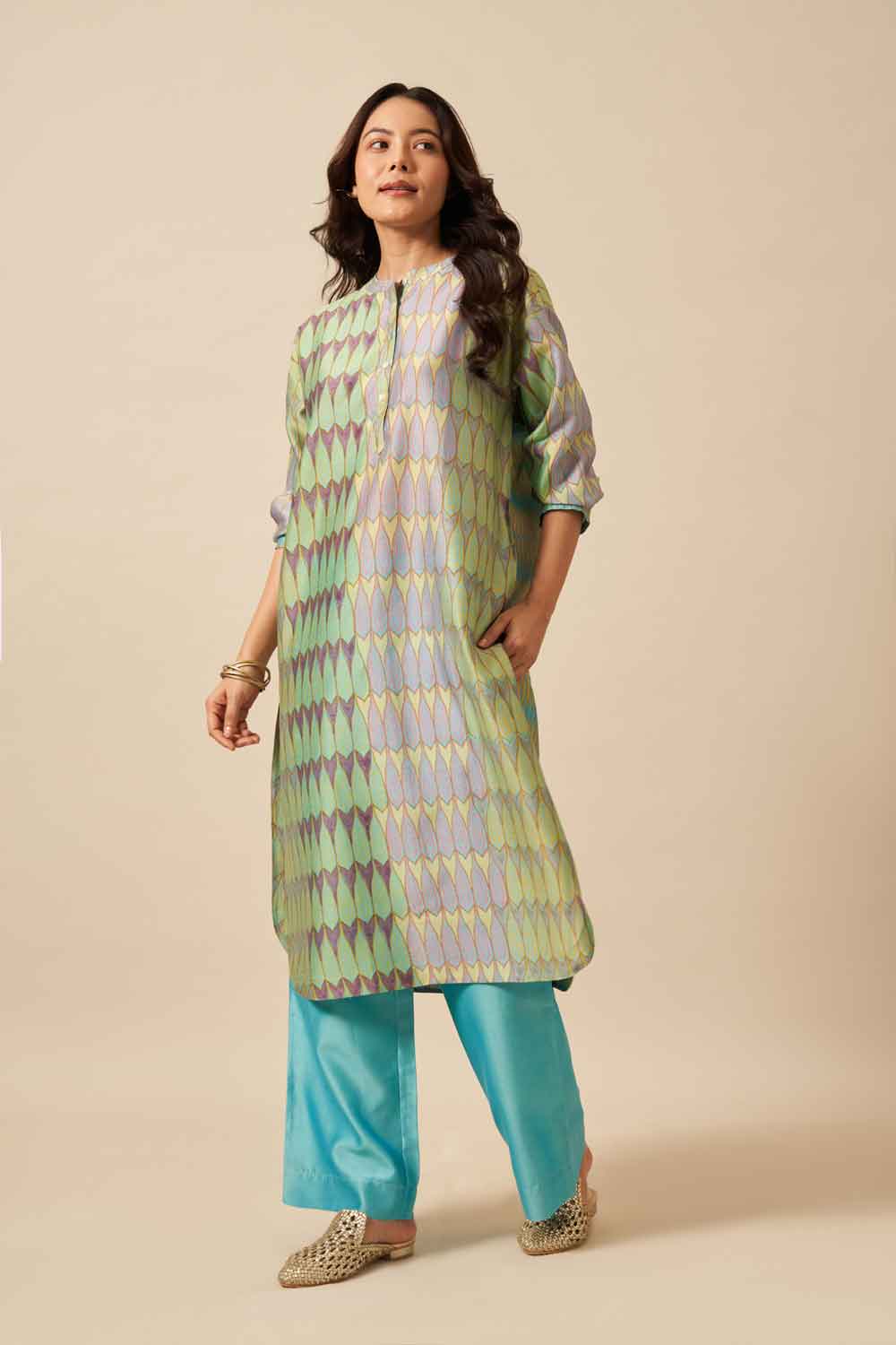 Neha Turq chanderi hand blockprinted Co-ord set