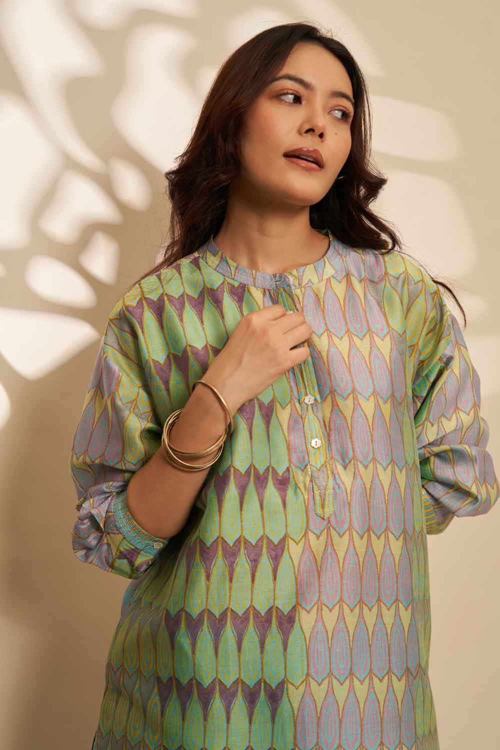 Neha Turq chanderi hand blockprinted Co-ord set
