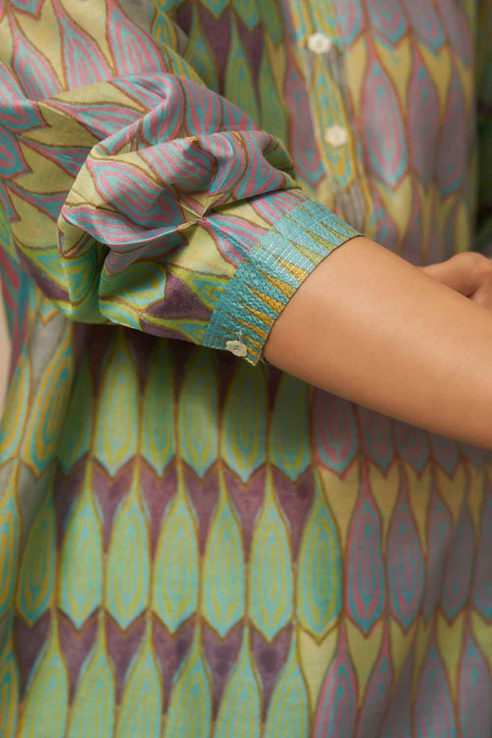 Neha Turq chanderi hand blockprinted Co-ord set