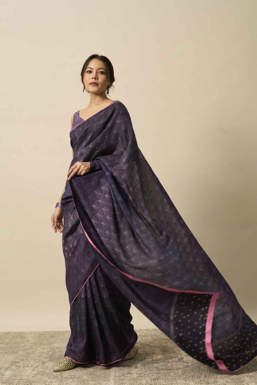 Urmila Mulberry Silk Hand Block Printed Saree