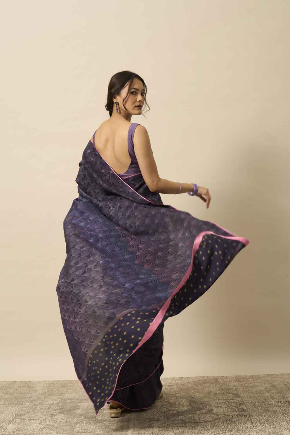 Urmila Mulberry Silk Hand Block Printed Saree
