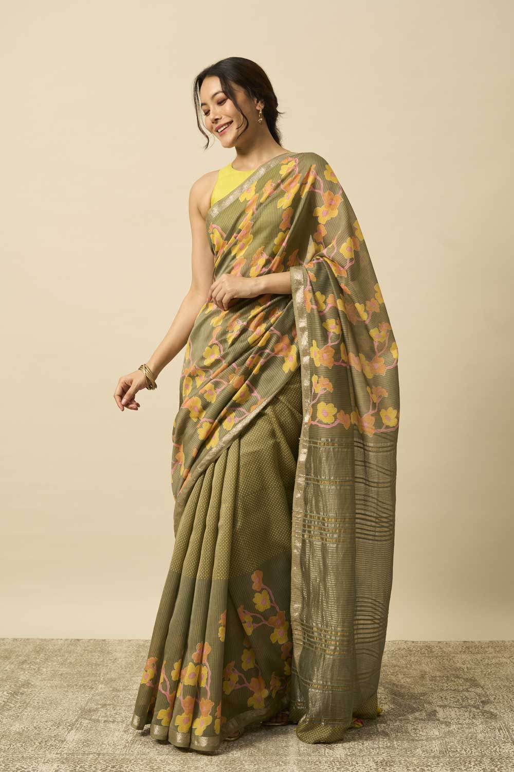 Kaveri olive MAHESH SILK 4 COLOR