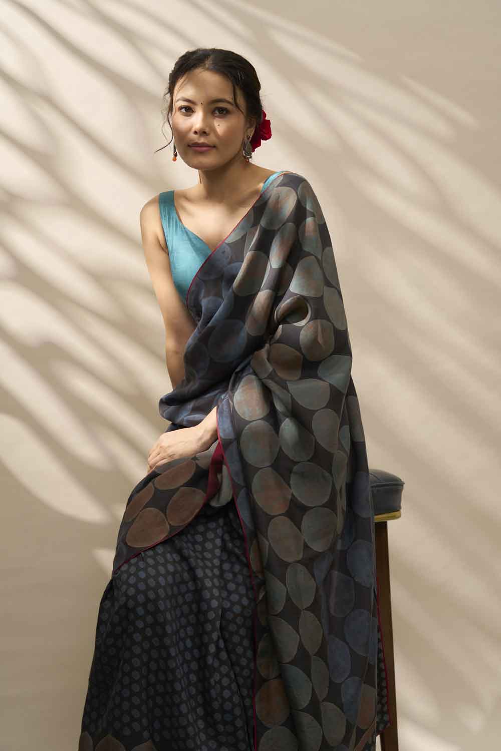 Zeenat Mulberry Silk Hand Block Printed Saree
