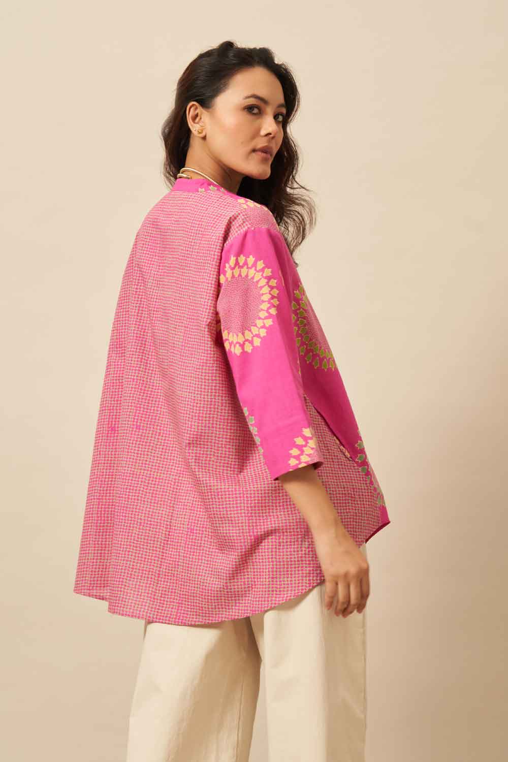 Gulnaar handwoven hand block printed Top