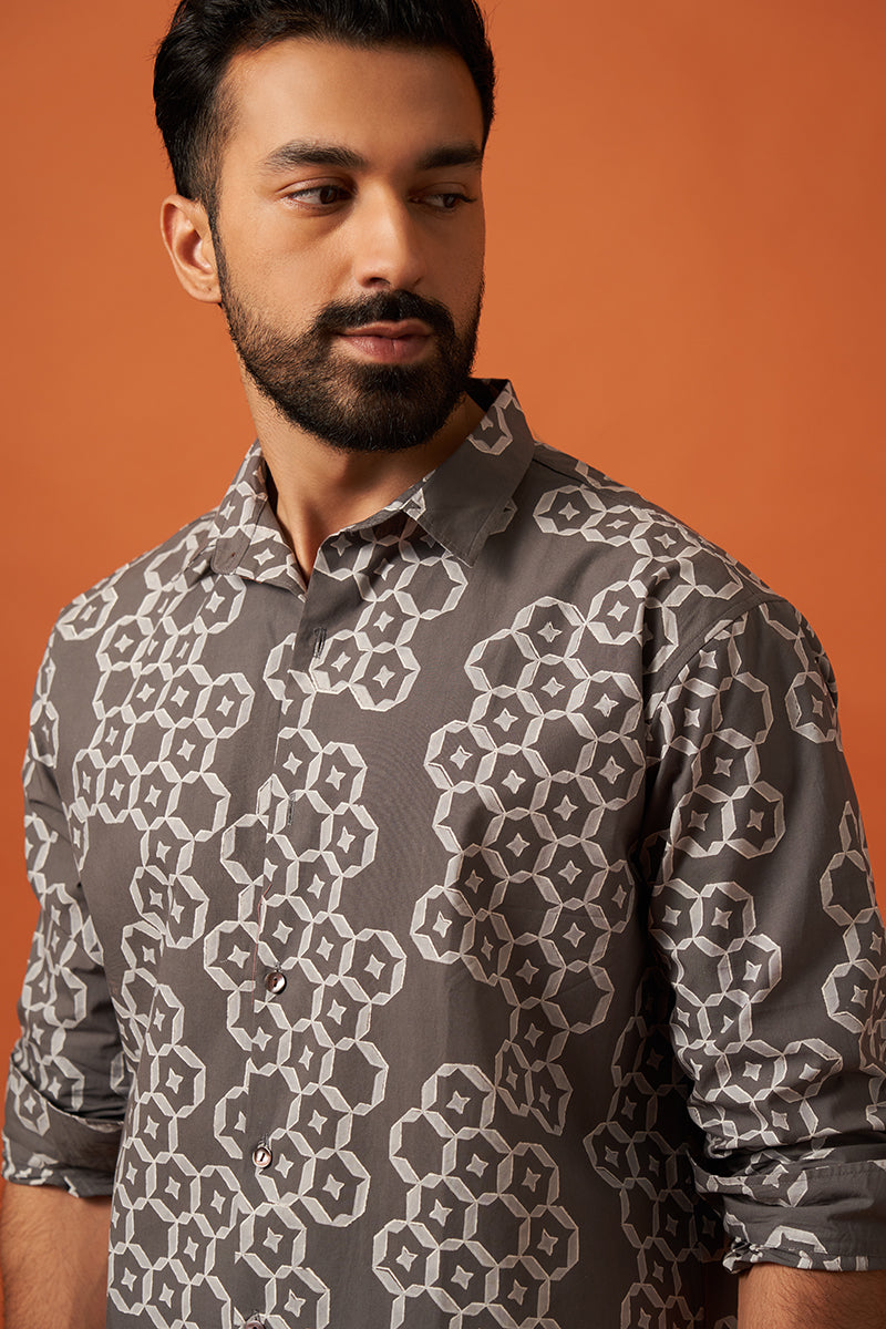 Vayu Cotton Hand Blockprinted Shirt
