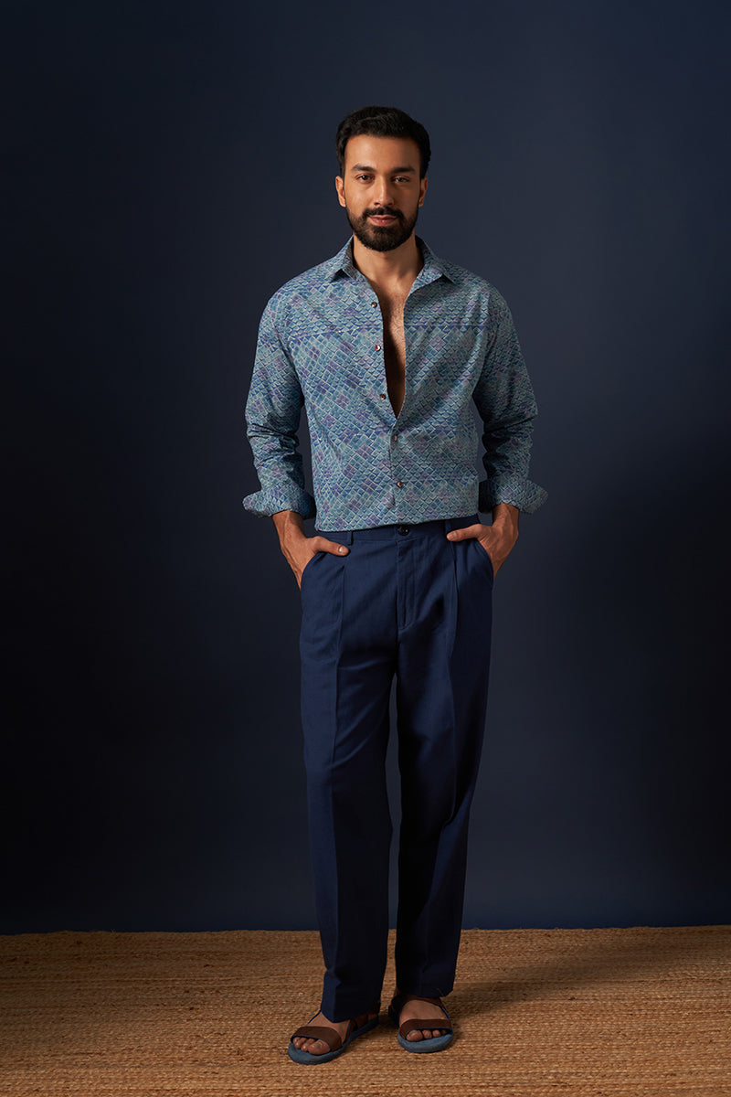 Parna Cotton Hand Blockprinted Shirt