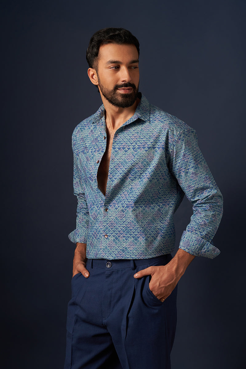 Parna Cotton Hand Blockprinted Shirt