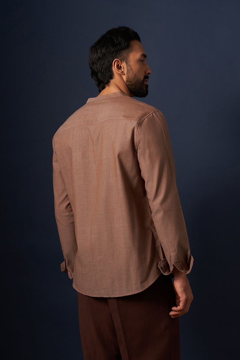 Prithvi Beige Handspun Handwowen Cotton Shirt