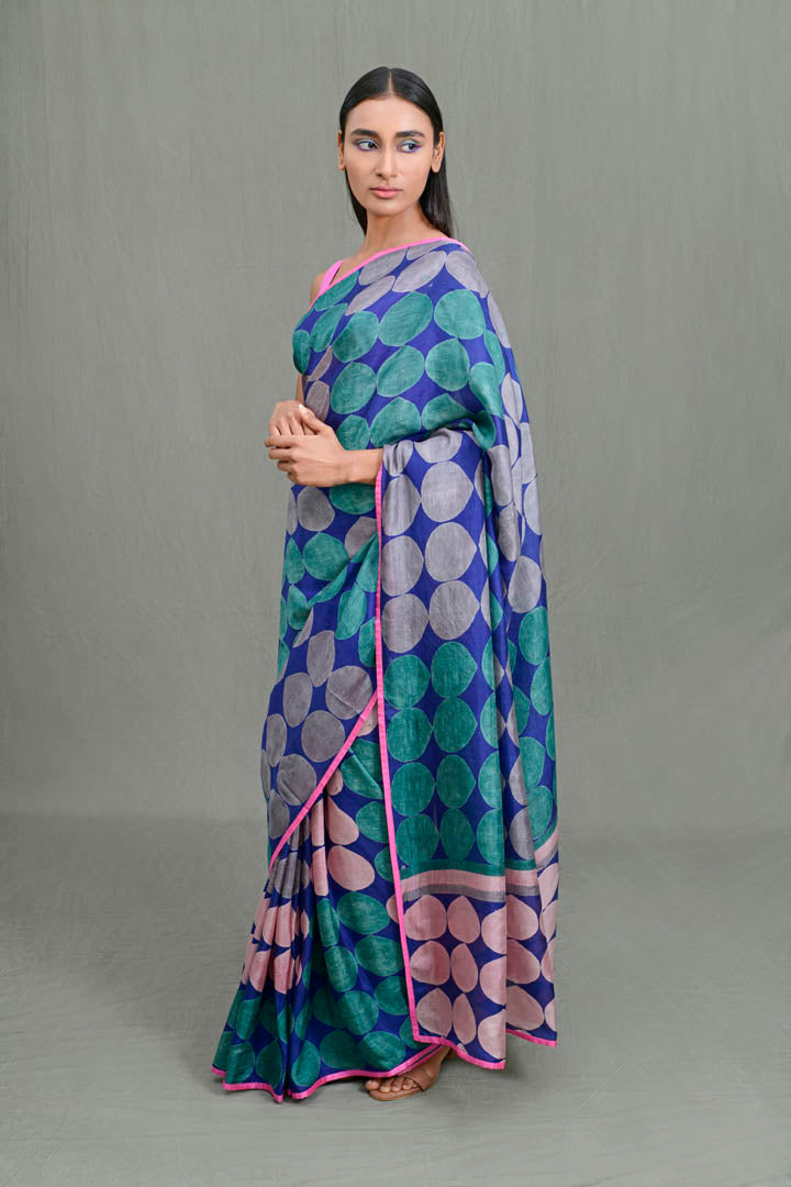 Paan Chattha Mulberry Silk Saree