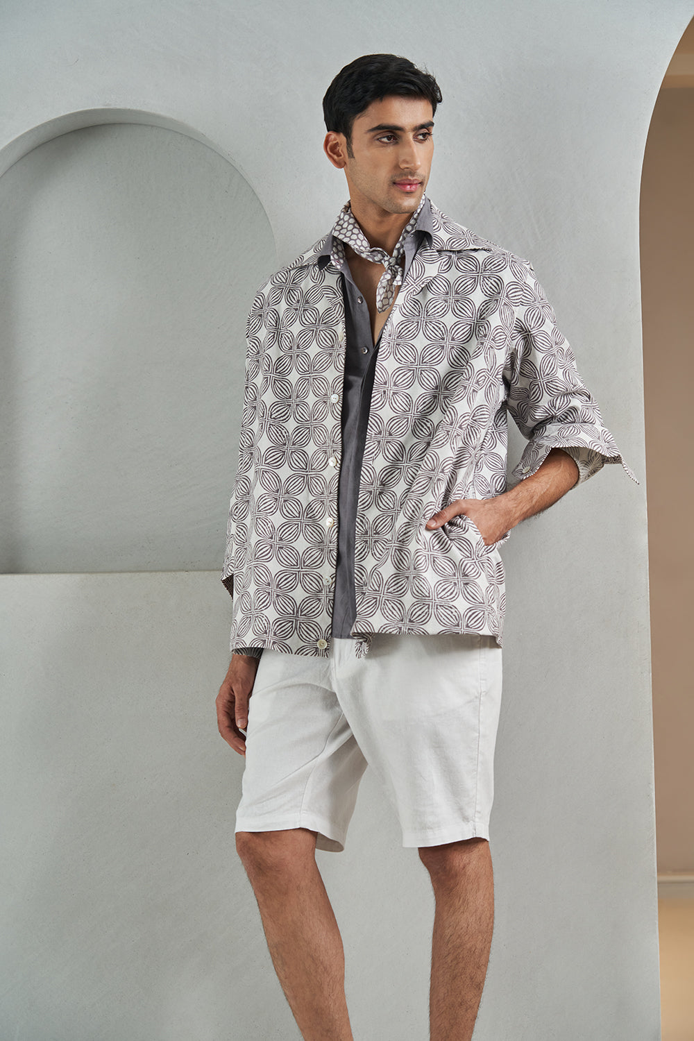 Grey Big 4Petal Shacket