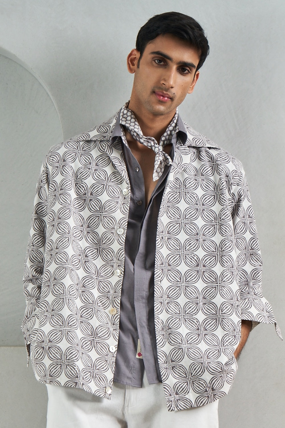 Grey Big 4Petal Shacket