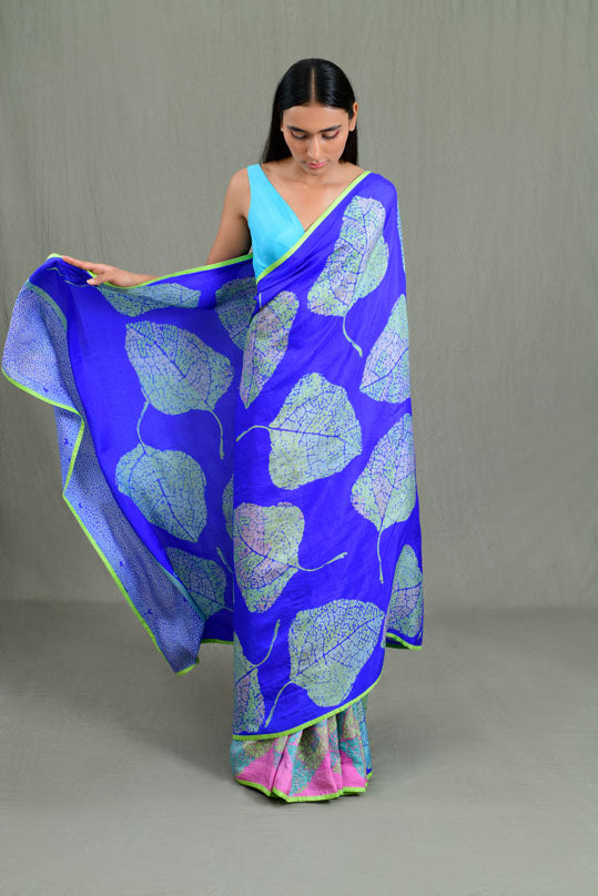 Paan Leaf Mulberry Silk Saree