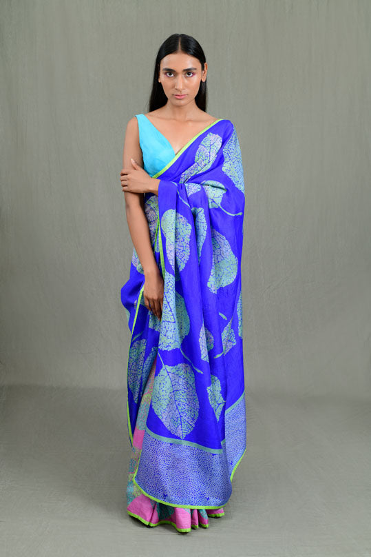 Paan Leaf Mulberry Silk Saree